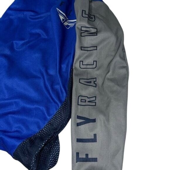 Fly Racing Kinetic Youth Large Blue & Gray Jersey 100% Polyester Long Sleeve Lig - Picture 4 of 7